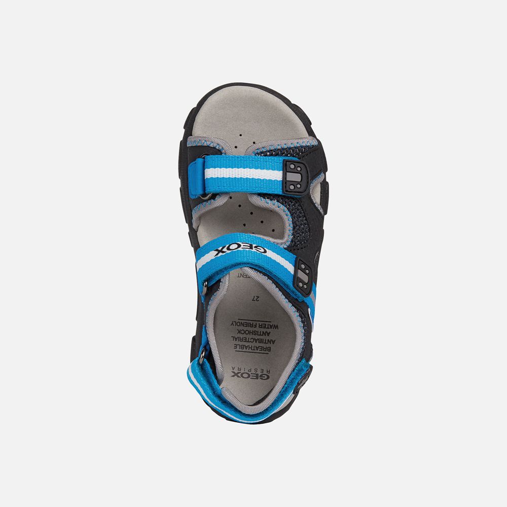 Geox Sandals Black/Blue Strada - Geox Boys Shoes - FHAGNZ425